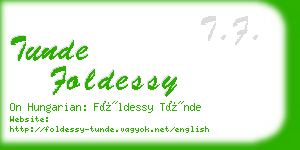 tunde foldessy business card